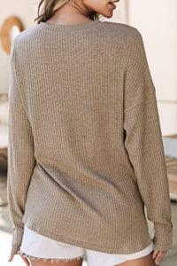 Quarter Button Knit Top