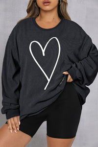 Curvy Heart Ribbed Sweatshirt