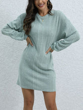 Load image into Gallery viewer, Round Neck Long Sleeve Mini Dress
