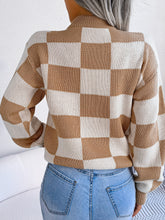 Load image into Gallery viewer, Checkered Mock Neck Sweater
