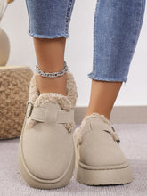 Load image into Gallery viewer, Thermal Fuzzy Buckle Platform Slippers
