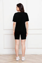 Load image into Gallery viewer, Round Neck Short Sleeve T-Shirt and Shorts Set
