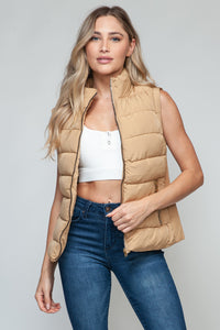 Puff Zip Up Turtleneck Vest