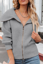 Load image into Gallery viewer, Zip Up Long Sleeve Cardigan
