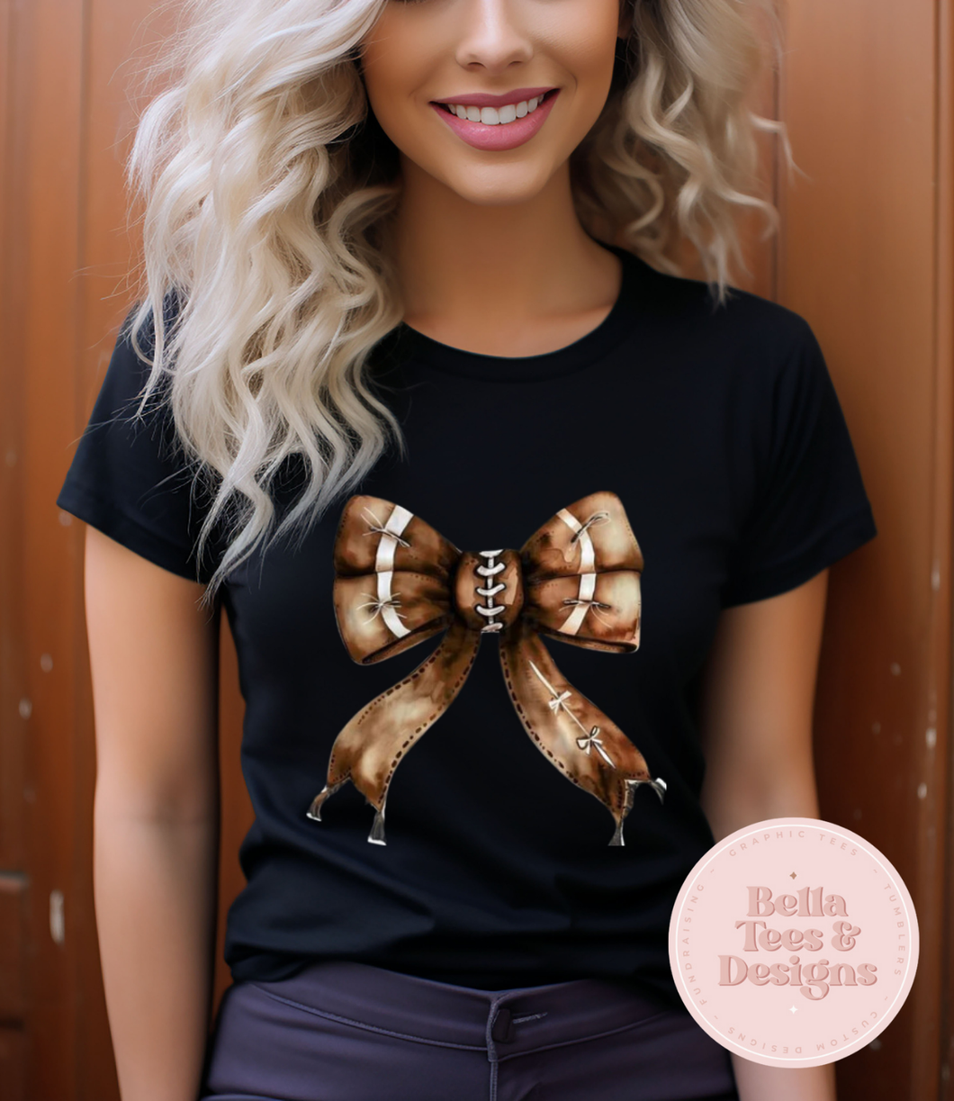 Football Bow Tee