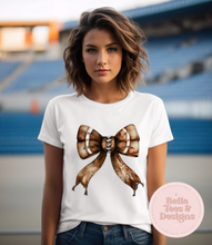 Load image into Gallery viewer, Football Bow Tee
