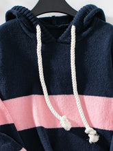 Load image into Gallery viewer, Drawstring Contrast Stripe Hoodie
