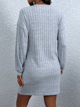 Load image into Gallery viewer, Round Neck Long Sleeve Mini Dress
