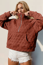 Load image into Gallery viewer, Half Zip Up Quilted Sweatshirt
