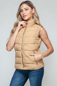 Puff Zip Up Turtleneck Vest