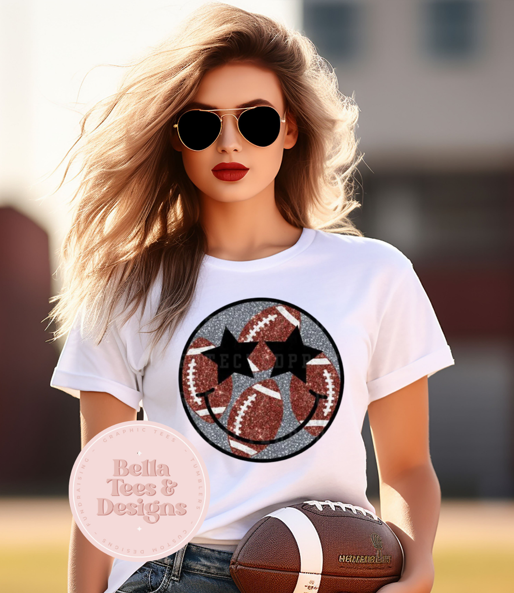 Football Smiley Face Tee