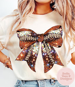 Football Bow Sparkle Tee