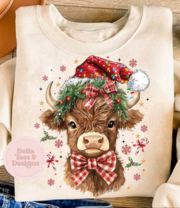 Highland Christmas Cow