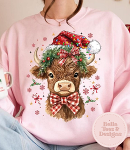 Highland Christmas Cow