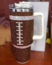 Load image into Gallery viewer, Bedazzled Football Tumbler
