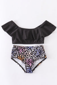 Pastel Leopard 2pc Mom & Mini Swimsuit