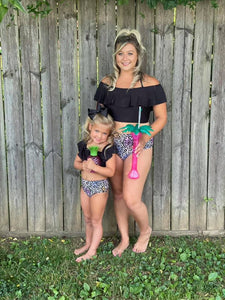 Pastel Leopard 2pc Mom & Mini Swimsuit