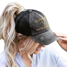 Load image into Gallery viewer, Distressed Ranch Ponytail Hat
