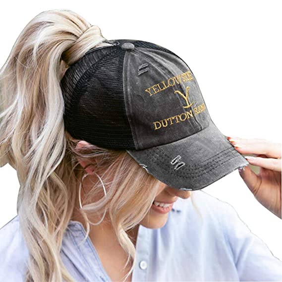 Distressed Ranch Ponytail Hat