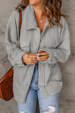 Load image into Gallery viewer, Flap Pockets Button Front Teddy Coat
