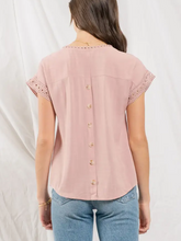 Load image into Gallery viewer, Lace Trim Woven Top
