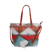 Load image into Gallery viewer, Western Aztec Tote Bag with Pouch
