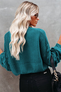 Bubbly Bubble Sleeve Knit Sweater