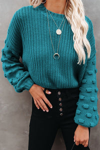 Bubbly Bubble Sleeve Knit Sweater
