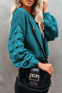 Bubbly Bubble Sleeve Knit Sweater