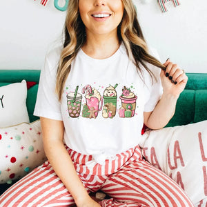 Pink Snowman Coffee Tee