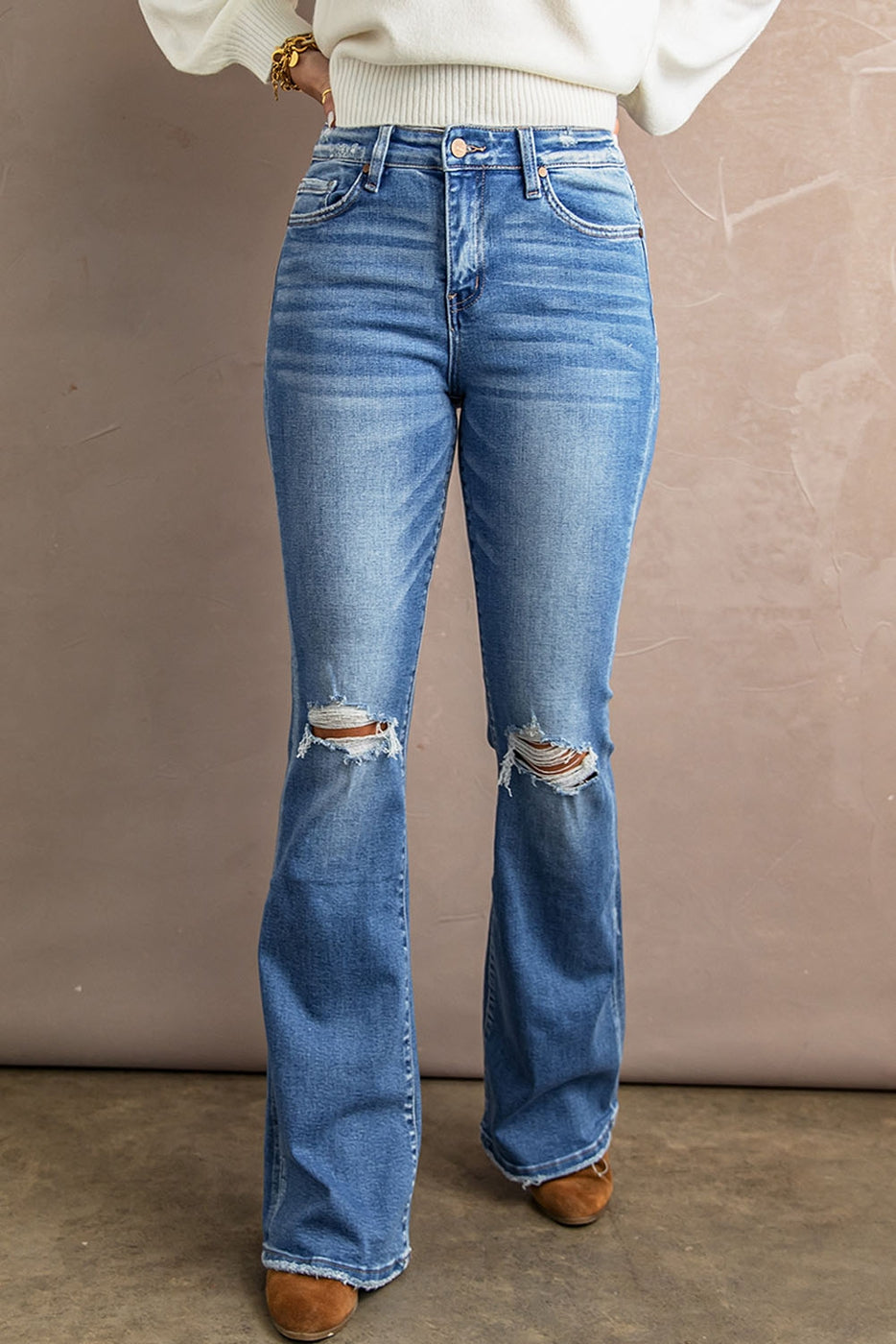 Lily Distressed Bootcut Jeans