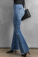 Load image into Gallery viewer, Sky High Waist Ripped Flare Jeans
