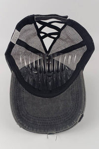 Distressed Ranch Ponytail Hat